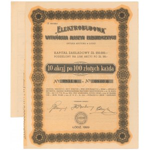 Wytwórnia Maszyn Elektrycznych Elektrobudowa, Em.3, 10x 100 zł 1929