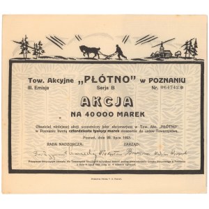 Tow. Akc. Płótno w Poznaniu, Em.3, 40.000 mk 1923