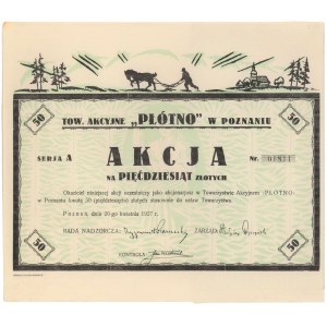 Tow. Akc. Płótno w Poznaniu, 50 zł 1927