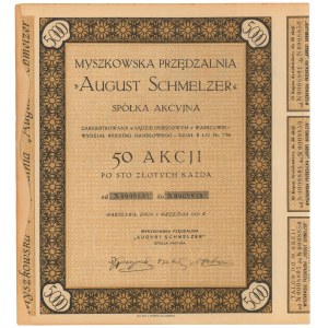 Myszkowska Przędzalnia August Schmelzer, 50x 100 zł 1931