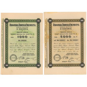 Radomska Fabryka Chemiczna, Em.3, 1.000 i 5x 1.000 mk 1923 (2szt)