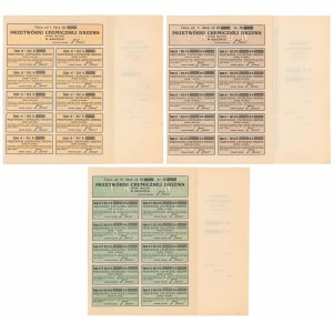 Przetwórnia Chemiczna Drzewa, Em.1, 1.000 mk, 5x i 10x 1.000 mk - blankiety (3szt)