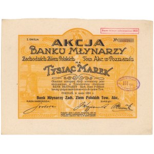 Bank Młynarzy Zachodnich Ziem Polskich, Em.1, 1.000 mkp 1921