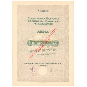 Płaszowska Fabryka Dachówek i Cegieł, 200 zł 1926 - przewalutowana