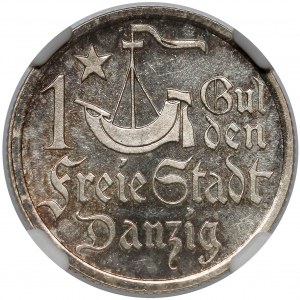 Gdańsk, 1 gulden 1923 - stempel LUSTRZANY