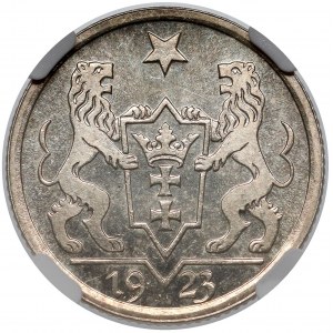 Gdańsk, 1 gulden 1923 - stempel LUSTRZANY