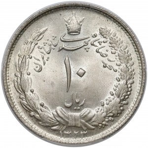 Iran, Mohammad Rezā Pahlavī, 10 Rials 1944 - PCGS MS66+