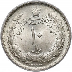 Iran, Mohammad Rezā Pahlavī, 10 Rials 1944 - PCGS MS66+