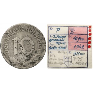 Litzmannstadt Ghetto, 10 Pfennig 1942 - 1st issue (rare) - ex. T. Kałkowski