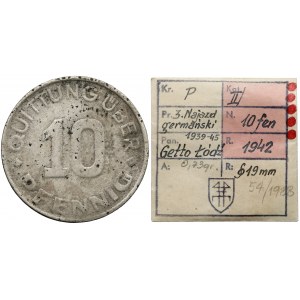 Litzmannstadt Ghetto, 10 Pfennig 1942 - 2nd issue (rare) - ex. T. Kałkowski