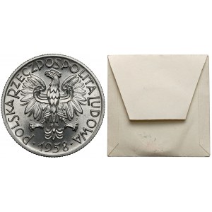 KAŁKOWSKI, Rybak 5 złotych 1958 - wąska 8 - WYŚMIENITY