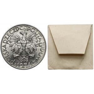 KAŁKOWSKI, Rybak 5 złotych 1974 - płaska data