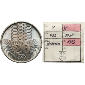 KAŁKOWSKI, 20 złotych 1973 Wieżowiec i kłosy