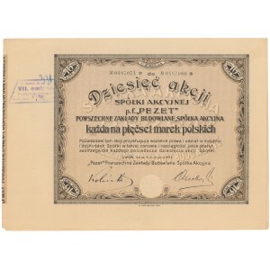 Powszechne Zakłady Budowlane Pezet, Em.6, 10x 500 mk 1923