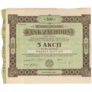 Bank Zachodni, Em.1, 5x 100 zł 1929