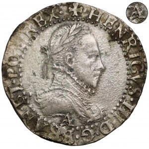 (A•) Henryk Walezy, 1/2 franka (demi franc) 1587, Paryż