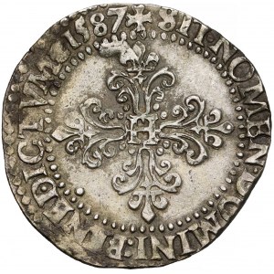 (A•) Henryk Walezy, 1/2 franka (demi franc) 1587, Paryż