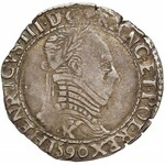 (K•) Henryk Walezy, 1/2 franka (demi franc) 1590, Saint-Lizier - CIEKAWY