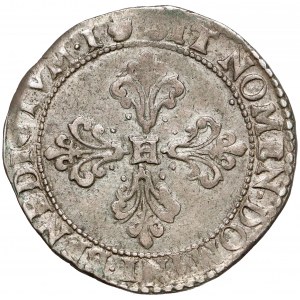 (M•) Henryk Walezy, 1/2 franka (demi franc) 1593, Tuluza - RZADKI