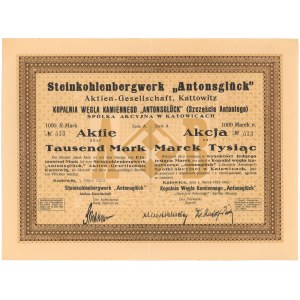 Kopalnia Węgla Kamiennego Szczęście Antoniego, Ser.A, 1.000 mkp 1923