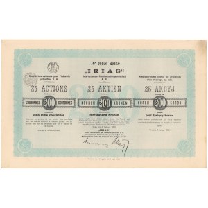 Iriag Międzynarodowa Sp. dla Przem. i Oleju Skalnego, 25x 200 kr 1920