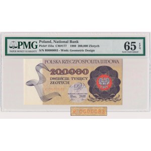 200.000 złotych 1989 - niski numer - R 0000083
