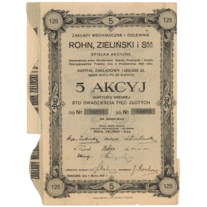 Zakłady Mechaniczne i Odlewnia Rohn, Zieliński i Ska, 5x 25 zł 1927