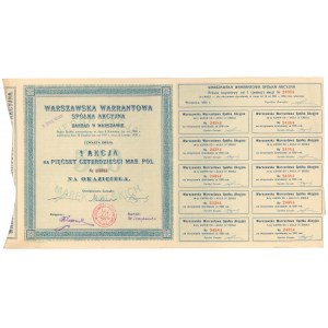 Warszawska Warrantowa Sp. Akc., Em.4, 540 mkp 1921 - rzadka