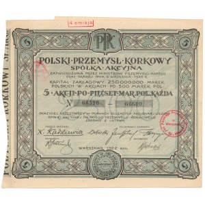 Polski Przemysł Korkowy, 5x 500 mkp 1922
