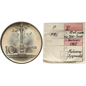 KAŁKOWSKI, 10 złotych 1965 duża Kolumna - ilustrowane