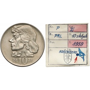 KAŁKOWSKI, 10 złotych 1959 Kościuszko - z pieprzykiem. 