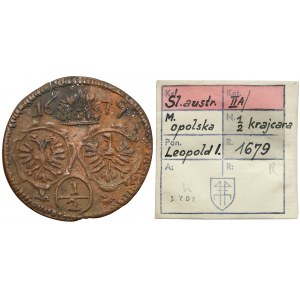 KAŁKOWSKI, Śląsk, Leopold I, 1/2 krajcara 1679, Opole