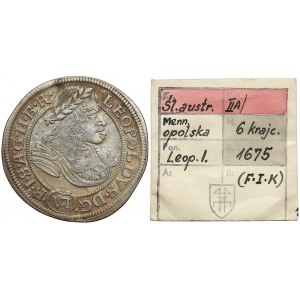 KAŁKOWSKI, Śląsk, Leopold I, 6 krajcarów 1675 FIK, Opole - rzadkie