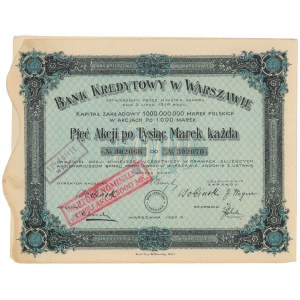 Bank Kredytowy w Warszawie, Em.10, 5x 1.000 mkp 1922