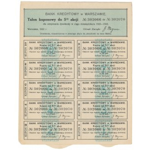 Bank Kredytowy w Warszawie, Em.10, 5x 1.000 mkp 1922