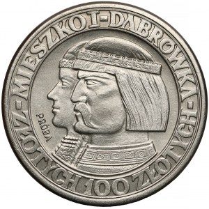 Próba NIKIEL 100 złotych 1960 Mieszko... głowy w lewo