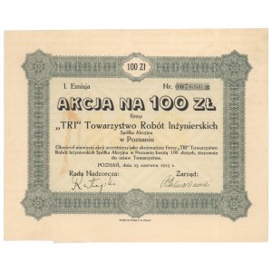Tri Tow. Robót Inżynierskich, Em.1, 100 zł 1925