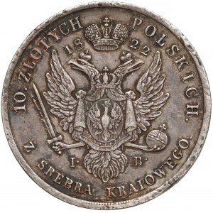 Aleksander I, 10 złotych polskich 1822 I.B. - rzadkie