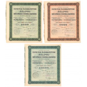 Belpol, 5x 500 mkp, 10x i 25x 1921 (3szt)