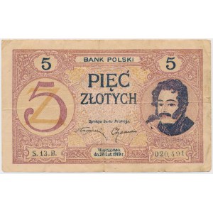 Falsyfikat z epoki 5 złotych 1919