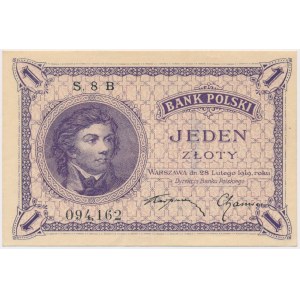 1 złoty 1919 - S.8 B - seria jednocyfrowa