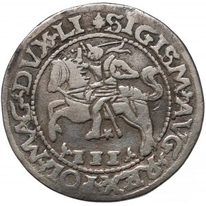 Zygmunt II August, Trojak Tykocin 1565 - Szyderczy - rzadki