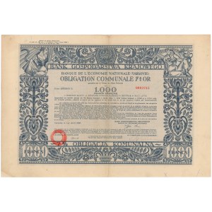 BGK, Obligacja Komunalna 1.000 franków 1930