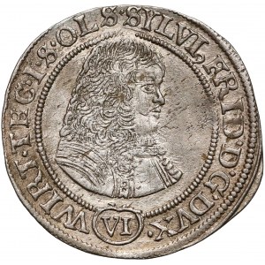 Śląsk, Ks. Oleśnickie, Sylwiusz Fryderyk, 6 krajcarów 1674 SP, Oleśnica