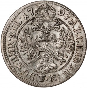 Śląsk, Józef I, 3 krajcary 1707 FN, Wrocław - rzadki