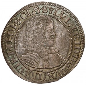 Śląsk, Ks. Oleśnickie, Sylwiusz Fryderyk, 6 krajcarów 1674 SP, Oleśnica