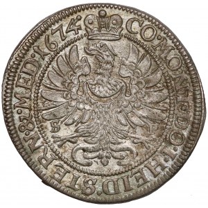 Śląsk, Ks. Oleśnickie, Sylwiusz Fryderyk, 6 krajcarów 1674 SP, Oleśnica