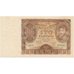 100 złotych 1932 - Ser.AN - dwie kreski w znaku wodnym