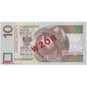 10 złotych 1994 - WZÓR - AA 0000000 - Nr 1429