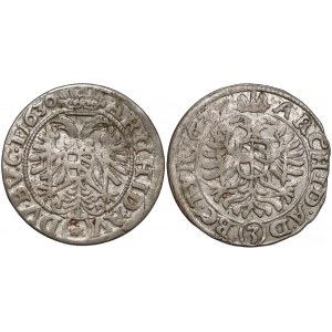 Śląsk, Ferdynand II i III, 3 krajcary 1630 Wrocław i 1637 Wiedeń (2szt)